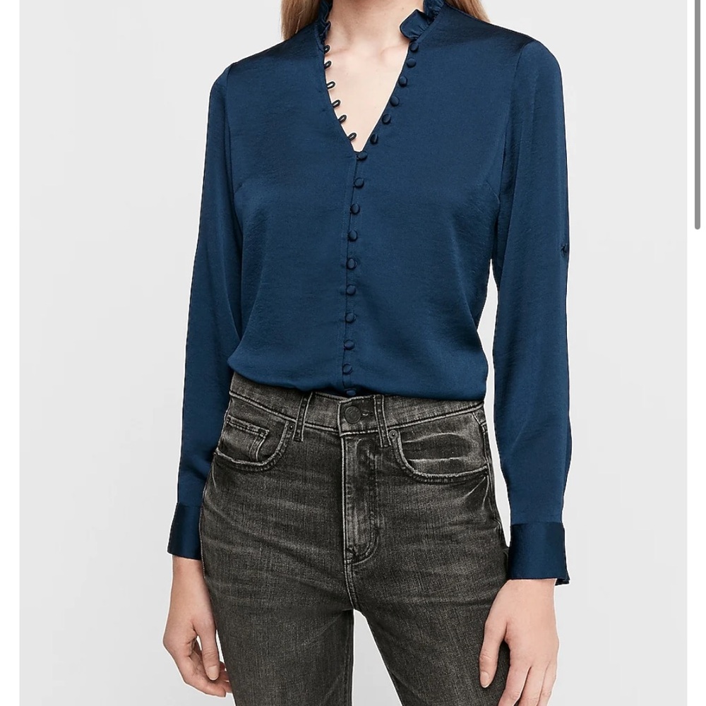 Express black vintage button portofino blouse